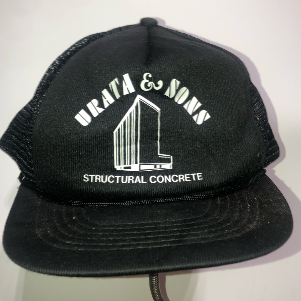 #1702 Urata & sons  Structural concrete company Vintage truckers, cap by Capital